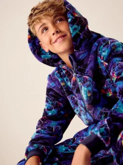 Bleu Gameur - Pyjama tout-en-un en polaire (3-16ans)