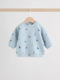 Bleu imprimé dinosaure - Ensemble sweat matelassé et survêtement Bébé (0mois à2ans)