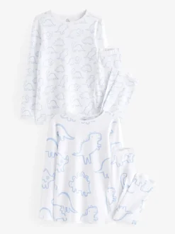 Bleu imprimé dinosaure - Pyjama Kind to Skin 2 Lot (9mths-12yrs)