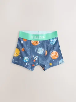 Bleu imprimé galaxie - Lot de 5 boxers Junior Personnage (1.5-16ans)