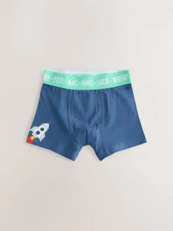 Bleu imprimé galaxie - Lot de 5 boxers Junior Personnage (1.5-16ans)