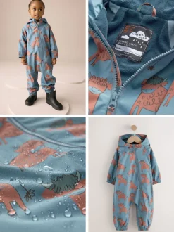Bleu imprimé hamish - Combinaison imperméable doublée de polaire (3mths-7yrs)