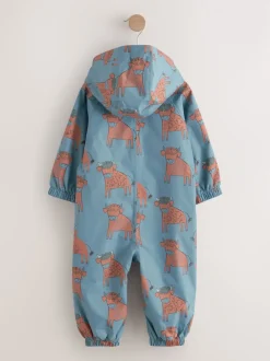 Bleu imprimé hamish - Combinaison imperméable doublée de polaire (3mths-7yrs)