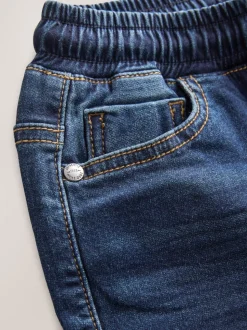 Bleu indigo - Jeans extensibles à taille élastique (3-16ans)