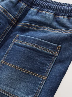 Bleu indigo - Jeans extensibles à taille élastique (3-16ans)