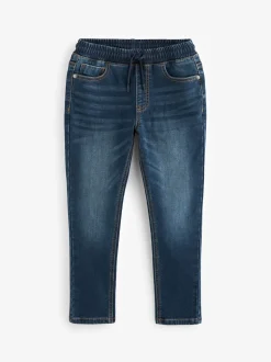 Bleu indigo - Jeans extensibles à taille élastique (3-16ans)