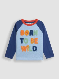 Bleu indigo Born To Be Wild - Haut JoJo Maman Bébé à motif appliqué