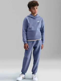 Bleu indigo du monde - Sweat à capuche Nike Club en polaire à enfiler