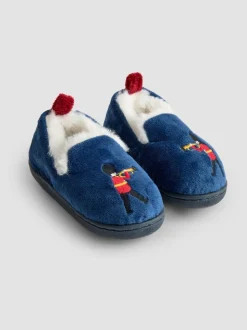 Bleu London motif soldat - Chaussons JoJo Maman Bébé