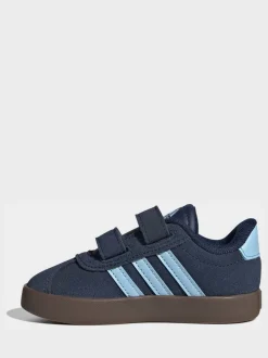 Bleu marine - adidas Vl Cour 3.0 Baskets bébé à crochets et boucles