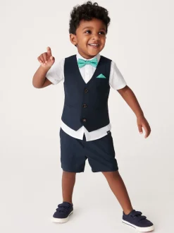 Bleu marine - Baker by Ted Baker Ensemble chemise, gilet et short