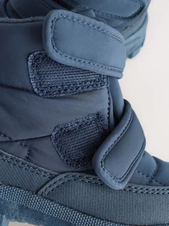 Bleu marine - Bottes matelassées à fermeture par contact