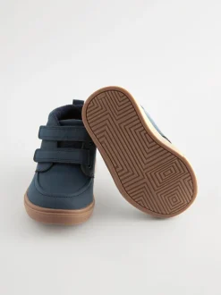 Bleu marine - Bottines avec fermeture scratch et doublure chaude