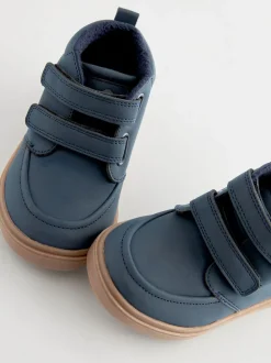 Bleu marine - Bottines avec fermeture scratch et doublure chaude