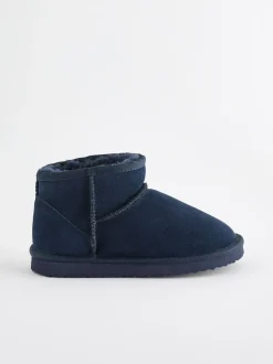 Bleu marine - Bottines en daim doublées et chaudes