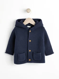 Bleu marine - Cardigan tricoté pour bébé (0mths-2yrs)