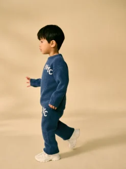 Bleu marine - Ensemble tricoté NYC Varsity Pull et Joggers (3mths-7yrs)