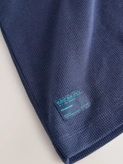 Bleu marine - Ensemble t-shirt et short texturé Manchester Courts (3-16ans)