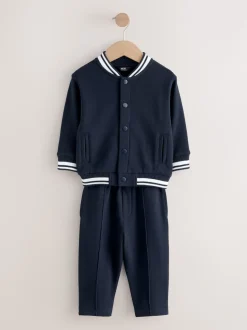 Bleu marine - Ensemble veste et pantalon Letterman en jersey (3mois-7ans)