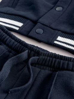 Bleu marine - Ensemble veste et pantalon Letterman en jersey (3mois-7ans)