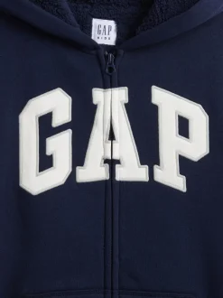 Bleu marine - Gap Logo Sherpa-Lined Zip Hoodie (4-13yrs)