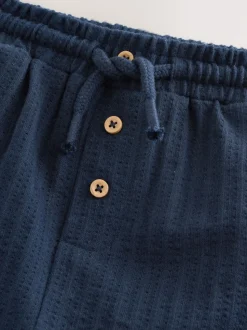 Bleu marine - Jogging en jersey texturé (3 mois-7 ans)