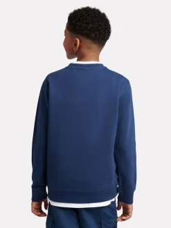 Bleu marine - New Balance Kids Français Terry Petit logo Col rond 100% Cotton Chandail