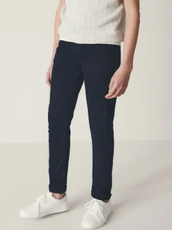 Bleu marine - Pantalon chino extensible (3-17ans)