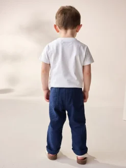 Bleu marine - Pantalon en lin Blend à enfiler (3mois-7ans)