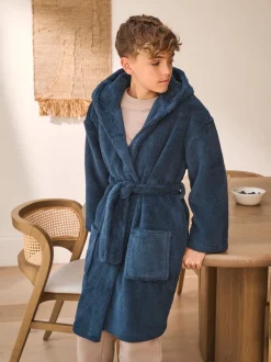 Bleu marine - Peignoirs en laine polaire (1.5-16ans)