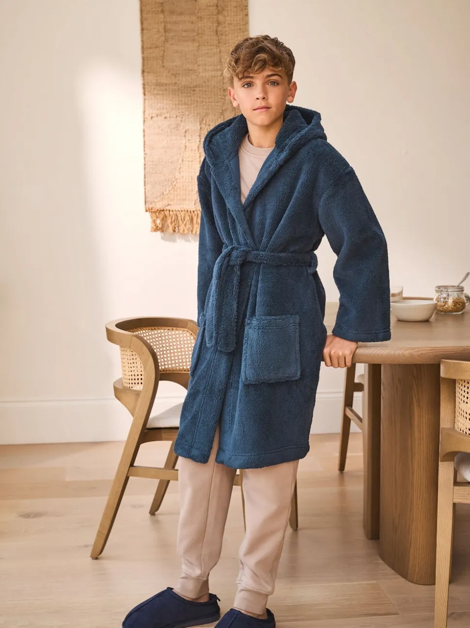 Bleu marine - Peignoirs en laine polaire (1.5-16ans)