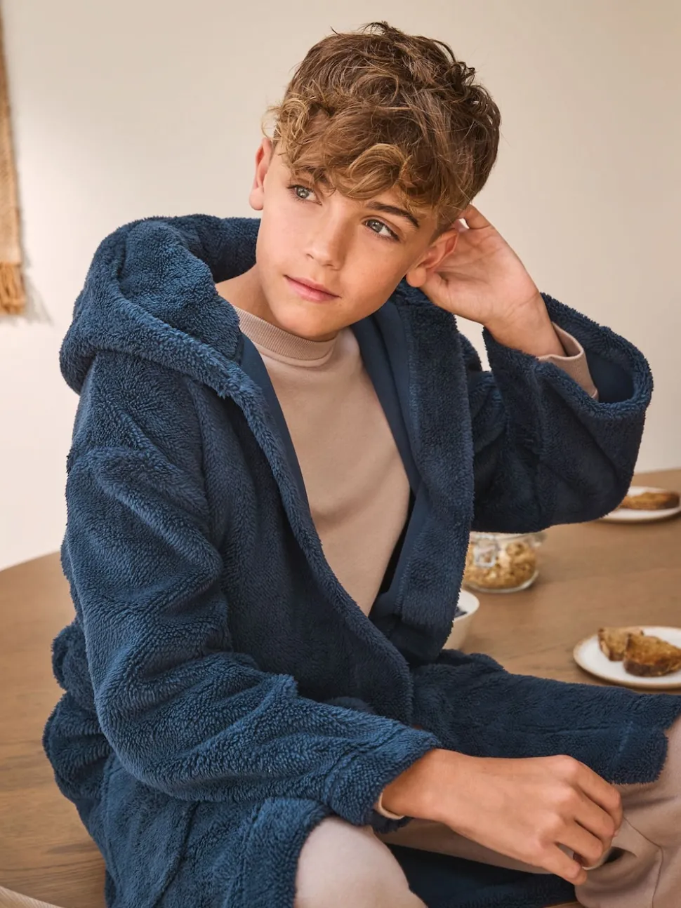 Bleu marine - Peignoirs en laine polaire (1.5-16ans)