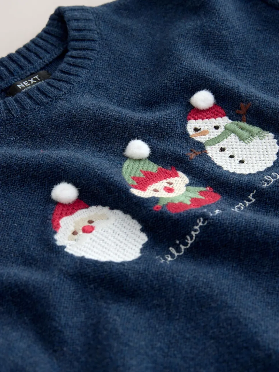 Bleu marine - Pull de Noël en maille (3 mois-7 ans)