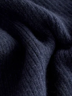 Bleu marine - Pull en maille à col trophée (3-16ans)