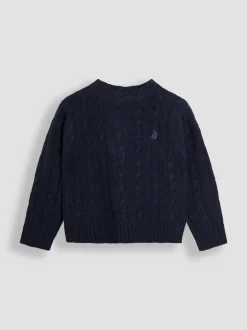 Bleu marine - Pull JoJo Maman Bébé classique en maille torsadée