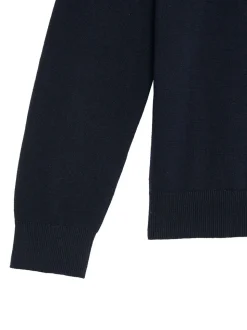 Bleu marine - Pull Lyle & Scott Garçons en maille à Col rond