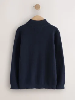 Bleu marine - Pull quart de zip (3-16ans)