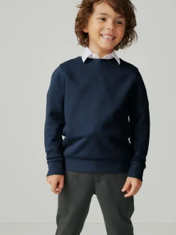 Bleu marine - Sweat Clarks unisexe à col ras du cou pour l’école