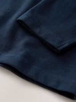Bleu marine - T-shirt confortable à manches longues (3-16 ans)