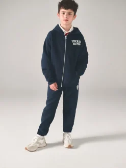 Bleu marine et blanc - Ensemble Superdry sweat et short