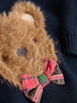 Bleu marine motif ours - Ensemble pull et legging en maille bébé (0mois-3ans)