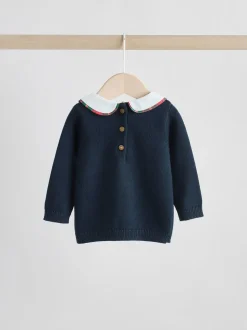 Bleu marine motif ours - Ensemble pull et legging en maille bébé (0mois-3ans)