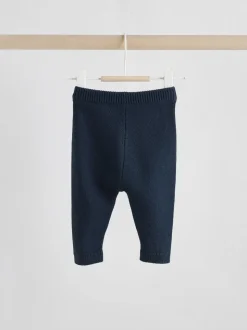 Bleu marine motif ours - Ensemble pull et legging en maille bébé (0mois-3ans)