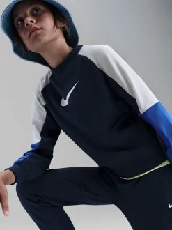 Bleu marine nocturne - Survêtement Nike Dri-FIT Col rond