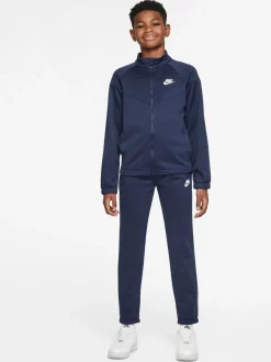 Bleu marine nocturne - Survêtement Nike Dri-Fit en poly zippé