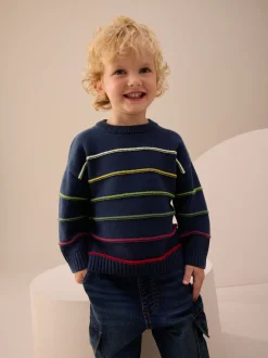 Bleu marine rayé - Pull tricoté (3mths-7yrs)