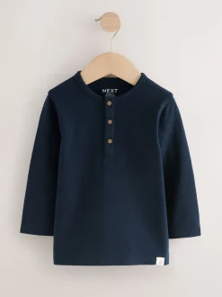 Bleu marine/bleu/pierre - T-shirts Henley à manches longues Lot de 3 (3mois7ans)