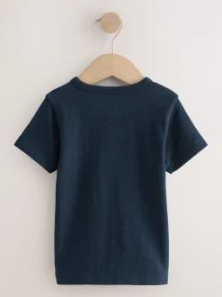 Bleu marine/bleu/pierre - T-shirts à manches courtes à col Henley Lot de 3 (3mois7ans)