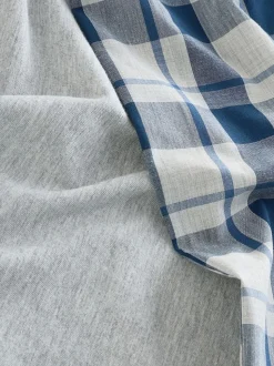 Bleu marine/gris - Lot de 2 pyjamas oversize tissés à carreaux (3-16ans)