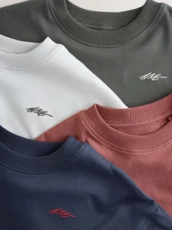 Bleu marine/gris/baie - Lot de 4 T-shirts à Manches courtes avec Logo Graphique sur la Poitrine (3-16ans)